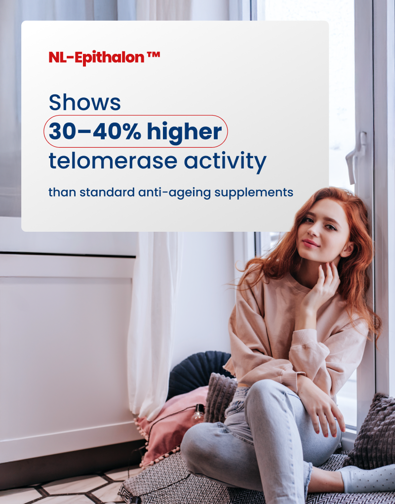 NL-Epithalon™ anti-ageing peptide – 30–40% higher telomerase activity than standard supplements, supports cell rejuvenation – Synthagen Labs